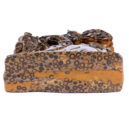 Nicedony 9.3" Leopard Skin Jasper Hand Carved Leopards & Monkeys - View 6