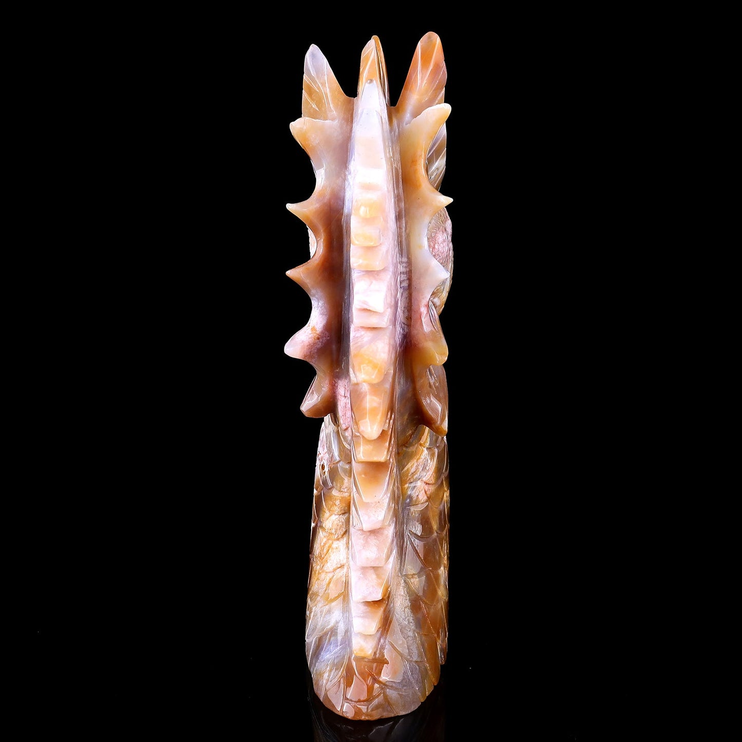 Nicedony Amazing 9.8" Chalcedony Hand Carved Crystal Dragon Sculpture - View 5