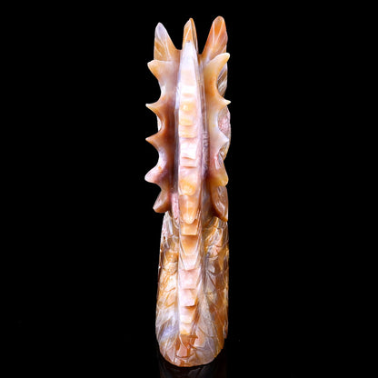 Nicedony Amazing 9.8" Chalcedony Hand Carved Crystal Dragon Sculpture - View 5