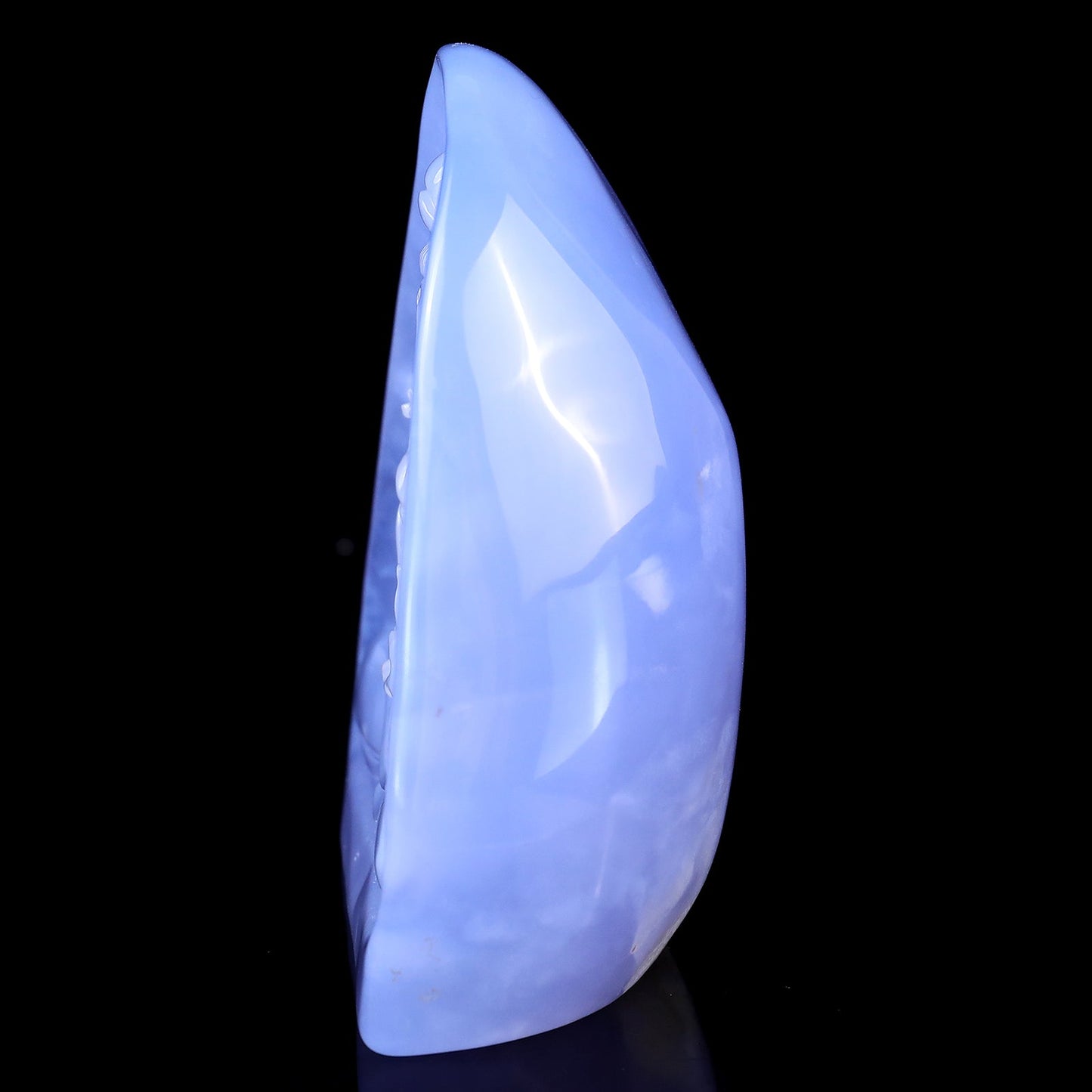 Nicedony Amazing Gemstone 3.6" Blue Chalcedony Hand Carved Crystal Kwan-yin Sculpture - View 5