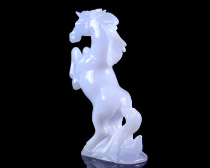 Nicedony Gemstone 6.3" Blue Chalcedony Hand Carved Horse Sculpture - View 8