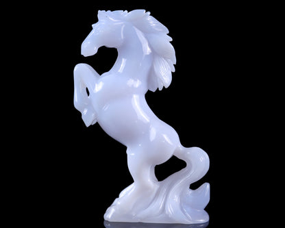 Nicedony Gemstone 6.3" Blue Chalcedony Hand Carved Horse Sculpture - View 7