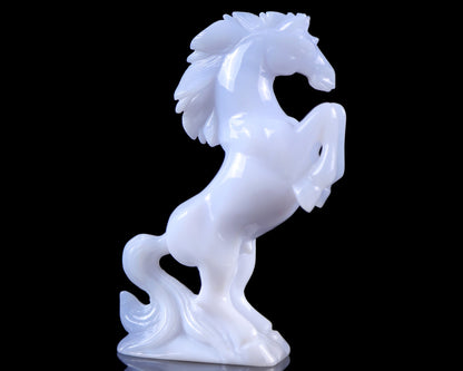 Nicedony Gemstone 6.3" Blue Chalcedony Hand Carved Horse Sculpture - View 6