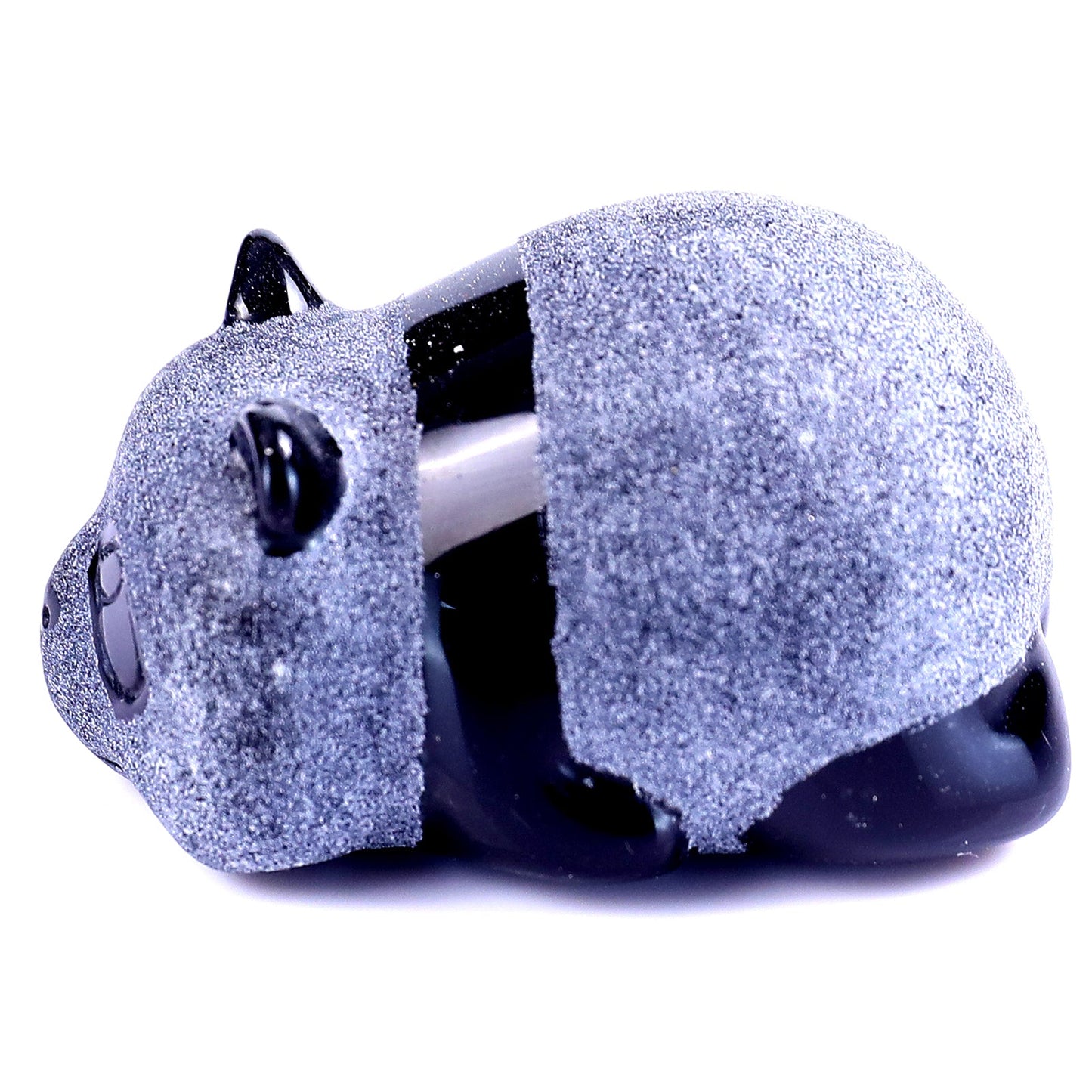 Nicedony Cute 1.9" Black Obsidian Hand Carved Crystal Panda Sculpture - View 7