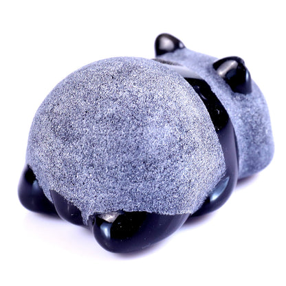 Nicedony Cute 1.9" Black Obsidian Hand Carved Crystal Panda Sculpture - View 4