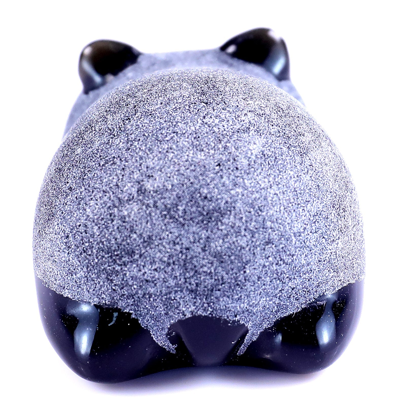 Nicedony Cute 1.9" Black Obsidian Hand Carved Crystal Panda Sculpture - View 5