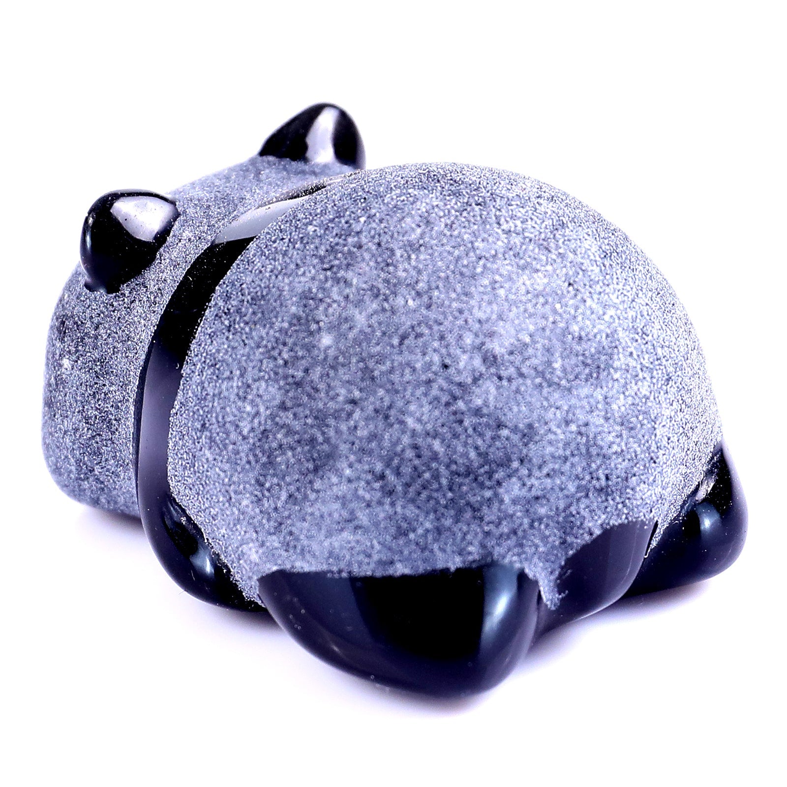 Nicedony Cute 1.9" Black Obsidian Hand Carved Crystal Panda Sculpture - View 6