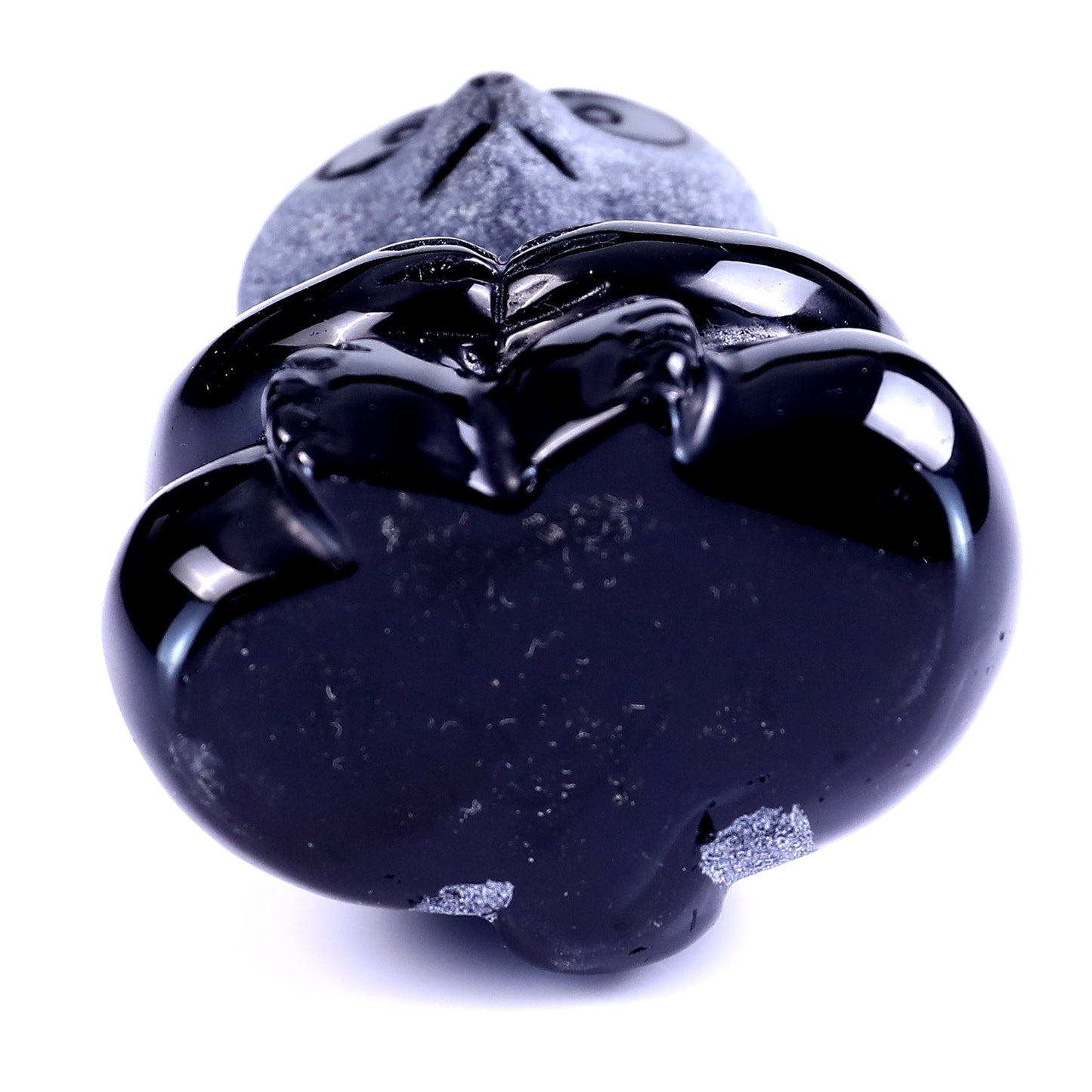 Nicedony Cute 2.9" Black Obsidian Hand Carved Crystal Panda Sculpture - View 8
