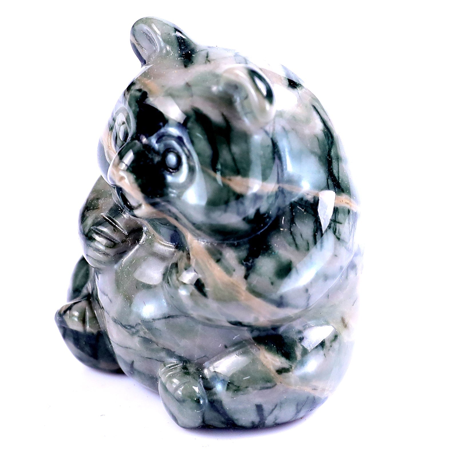 Nicedony Cute 2.9" Jiulong Jade Hand Carved Crystal Panda Sculpture - View 9