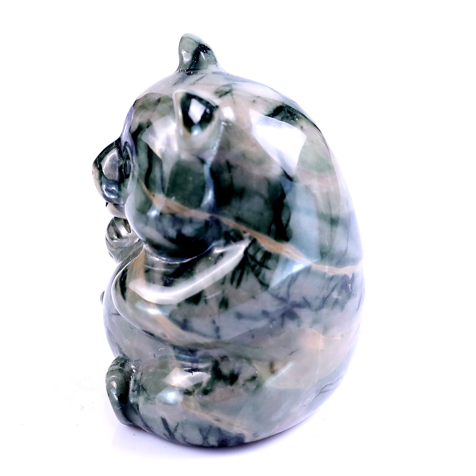 Nicedony Cute 2.9" Jiulong Jade Hand Carved Crystal Panda Sculpture - View 7