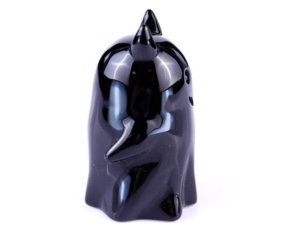 Nicedony 3.0" Black Obsidian Hand Carved Crystal Ghost Sculpture - View 3