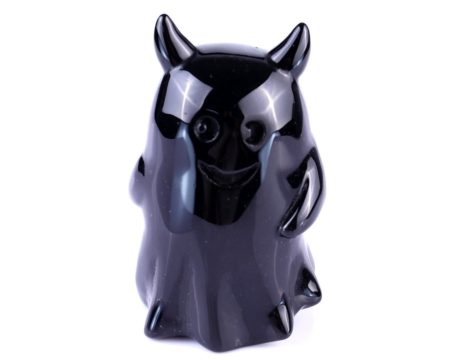 Nicedony 3.0" Black Obsidian Hand Carved Crystal Ghost Sculpture - Single one