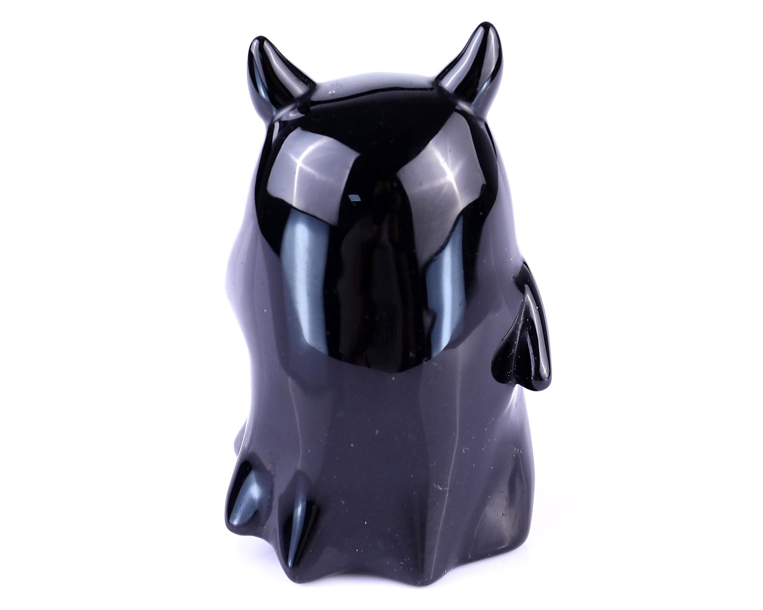 Nicedony 3.0" Black Obsidian Hand Carved Crystal Ghost Sculpture (SKU: 3100057) - Photo 5