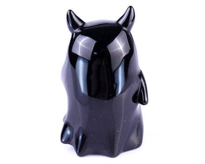 Nicedony 3.0" Black Obsidian Hand Carved Crystal Ghost Sculpture - View 5