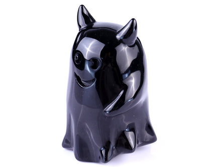 Nicedony 3.0" Black Obsidian Hand Carved Crystal Ghost Sculpture - View 7