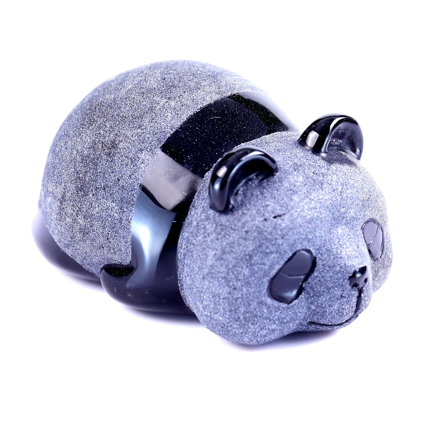 Nicedony Cute 3.0" Black Obsidian Hand Carved Crystal Panda Sculpture - View 10