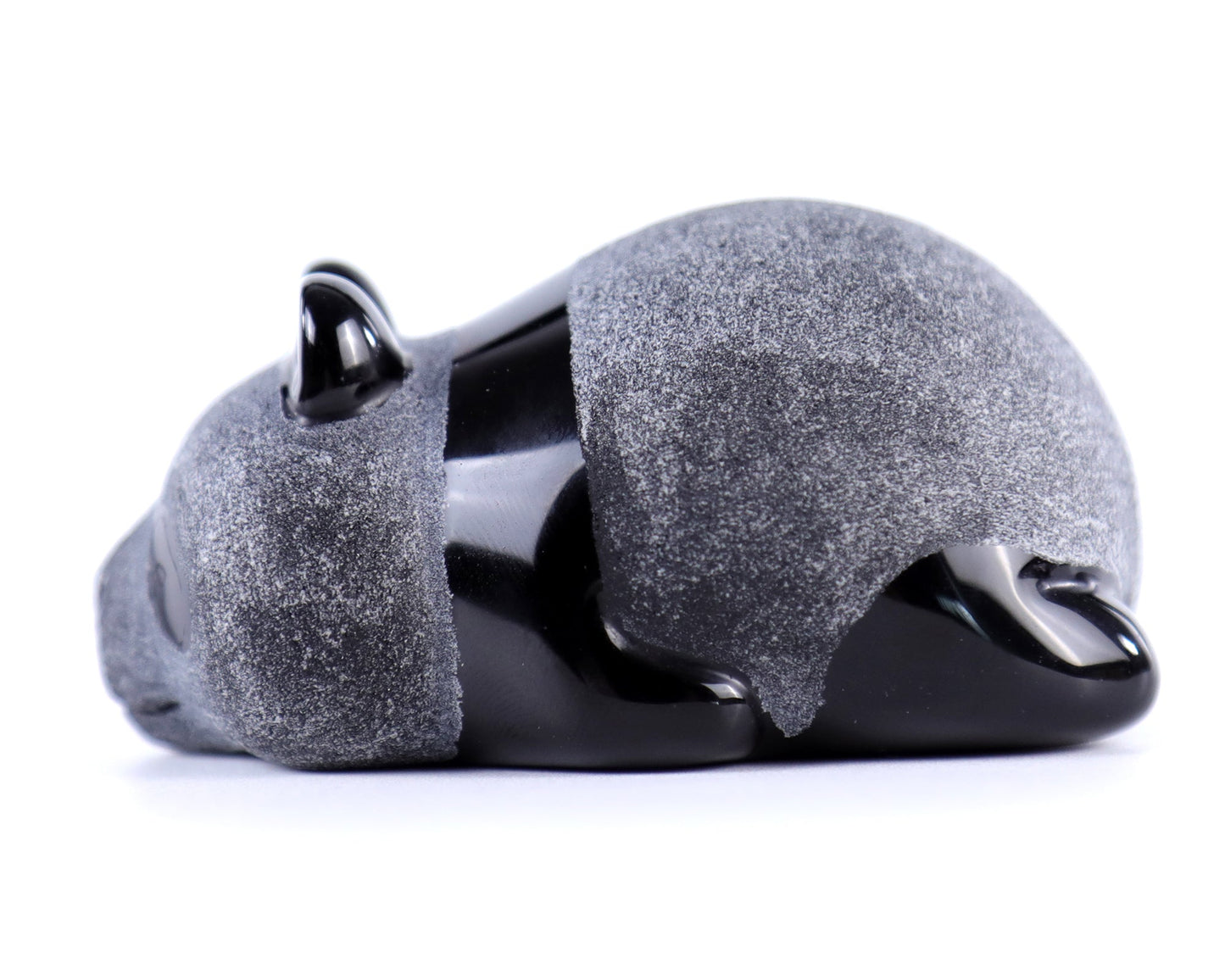 Nicedony Cute 3.0" Black Obsidian Hand Carved Crystal Panda Sculpture - View 5