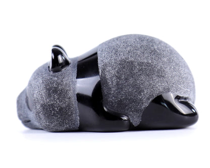 Nicedony Cute 3.0" Black Obsidian Hand Carved Crystal Panda Sculpture - View 5