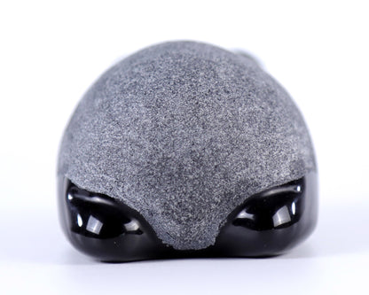 Nicedony Cute 3.0" Black Obsidian Hand Carved Crystal Panda Sculpture - View 4