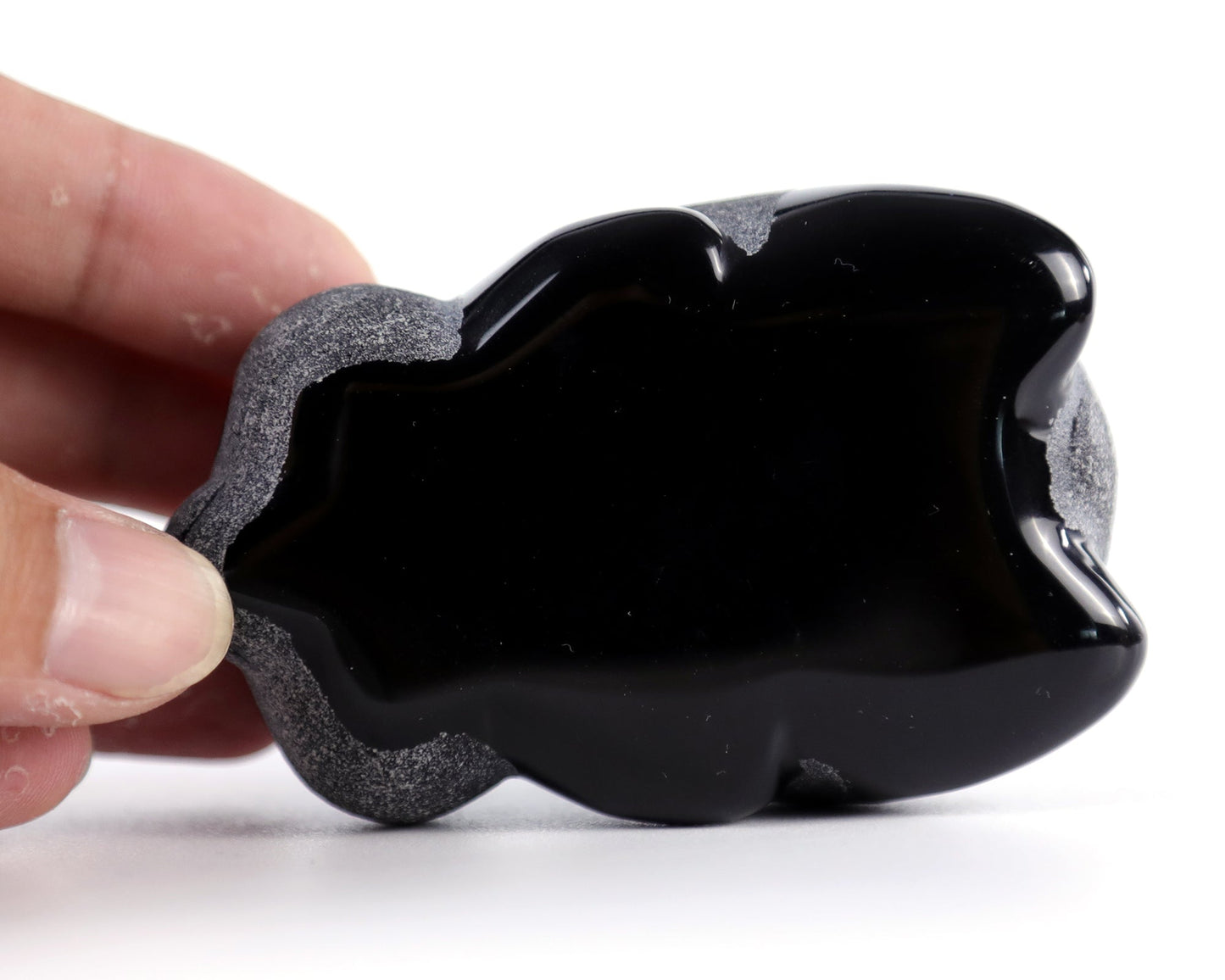 Nicedony Cute 3.0" Black Obsidian Hand Carved Crystal Panda Sculpture - View 7