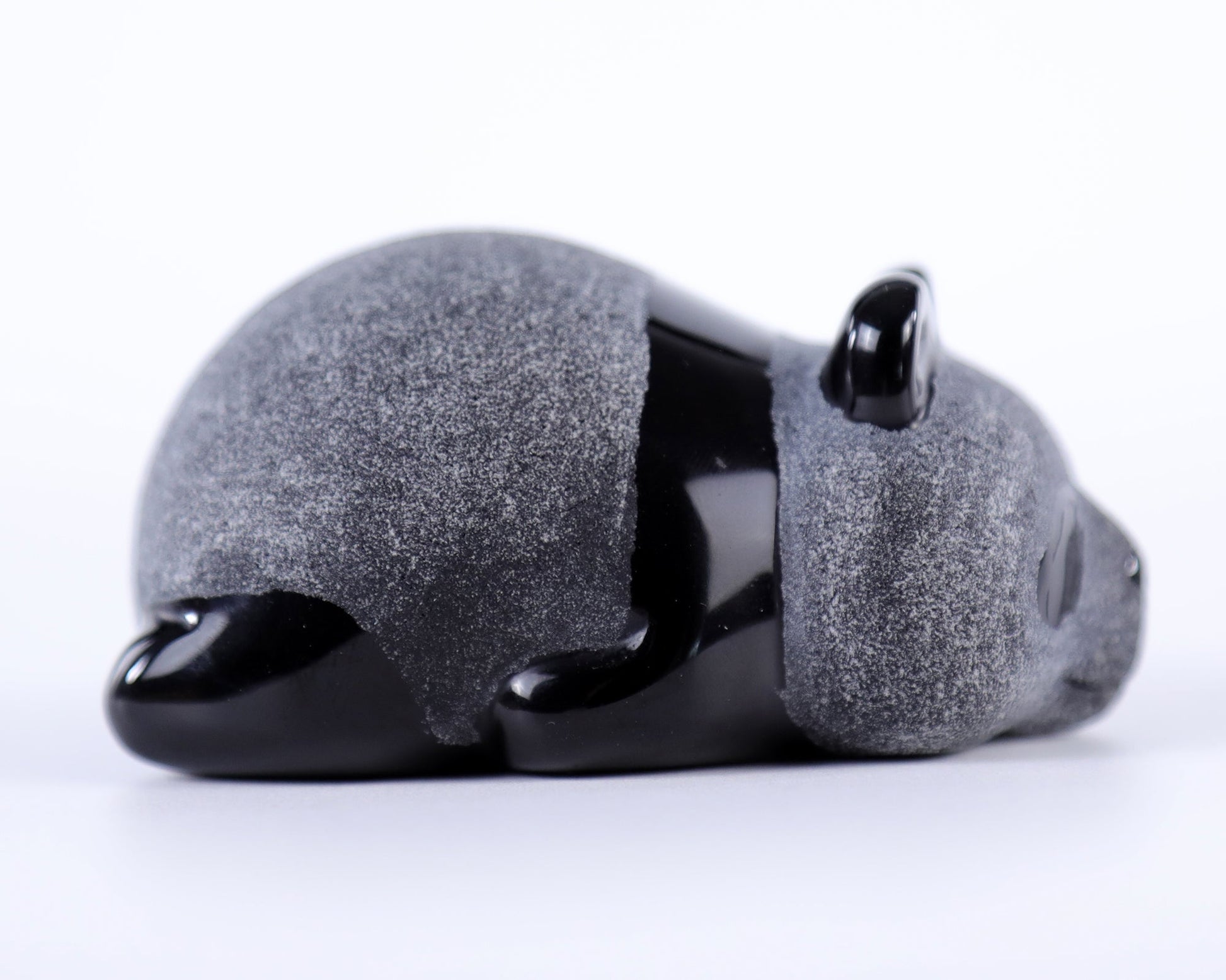 Nicedony Cute 3.0" Black Obsidian Hand Carved Crystal Panda Sculpture - View 3