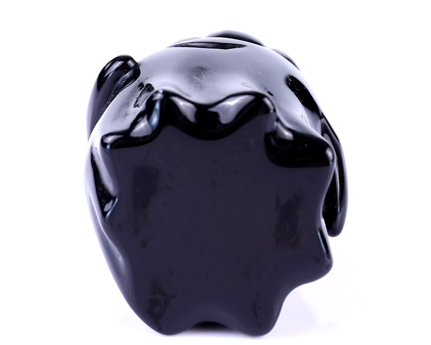 Nicedony 3.0" Black Obsidian Hand Carved Pumpkin Ghost Sculpture - View 6