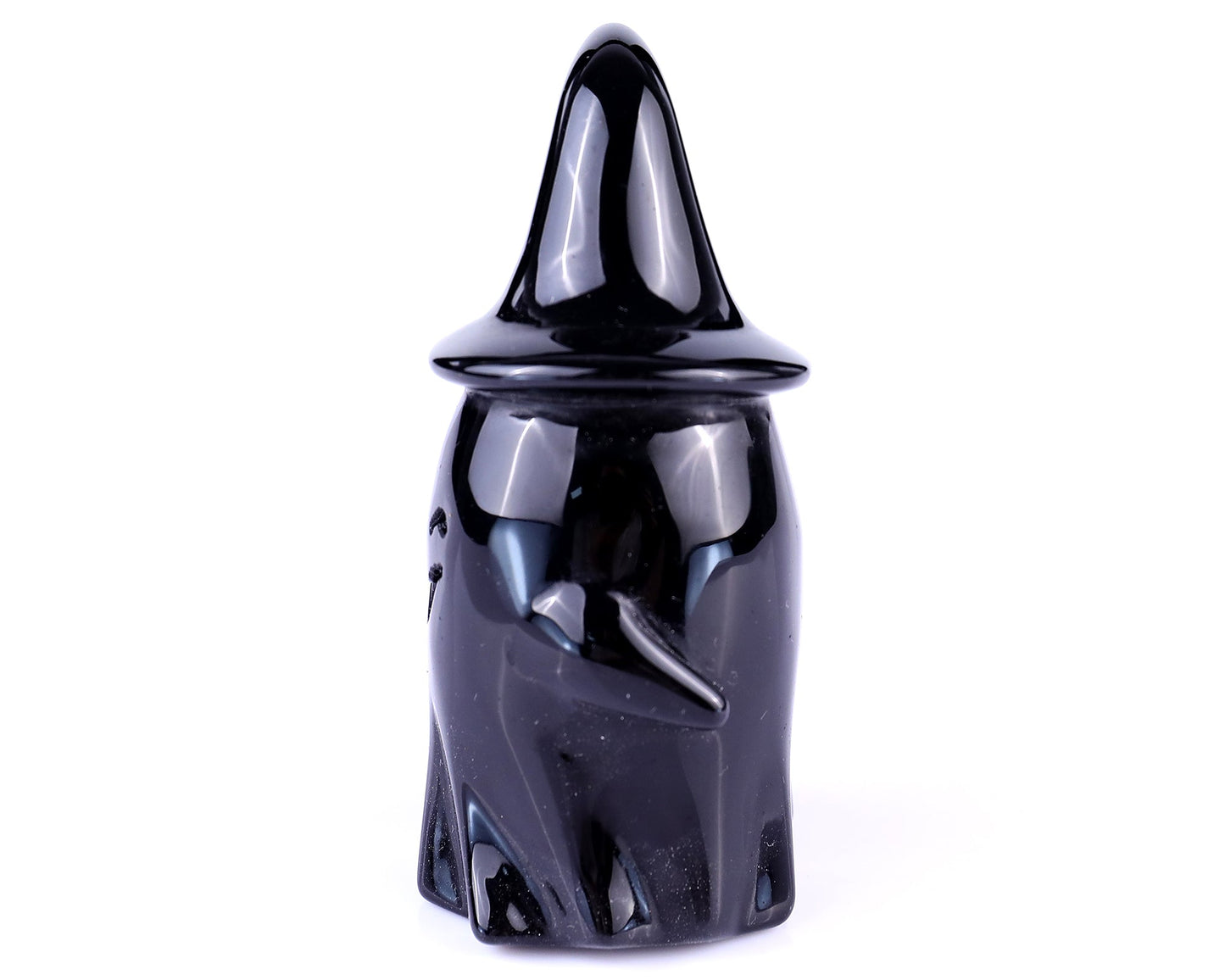 Nicedony 3.5" Black Obsidian Hand Carved Crystal Ghost Sculpture - View 4