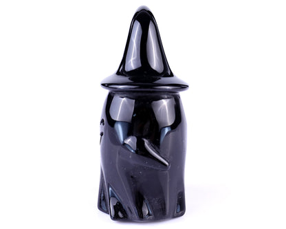 Nicedony 3.5" Black Obsidian Hand Carved Crystal Ghost Sculpture - View 4