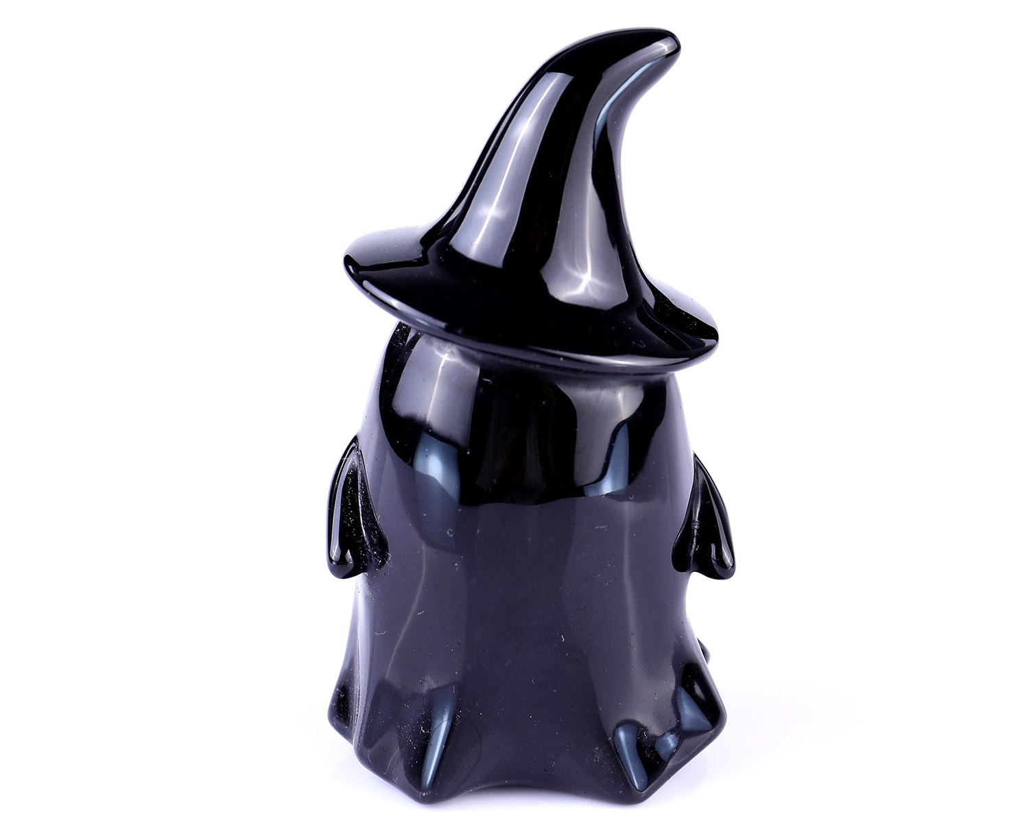 Nicedony 3.5" Black Obsidian Hand Carved Crystal Ghost Sculpture (SKU: 3100056) - Photo 5