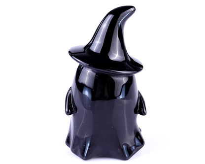 Nicedony 3.5" Black Obsidian Hand Carved Crystal Ghost Sculpture - View 5