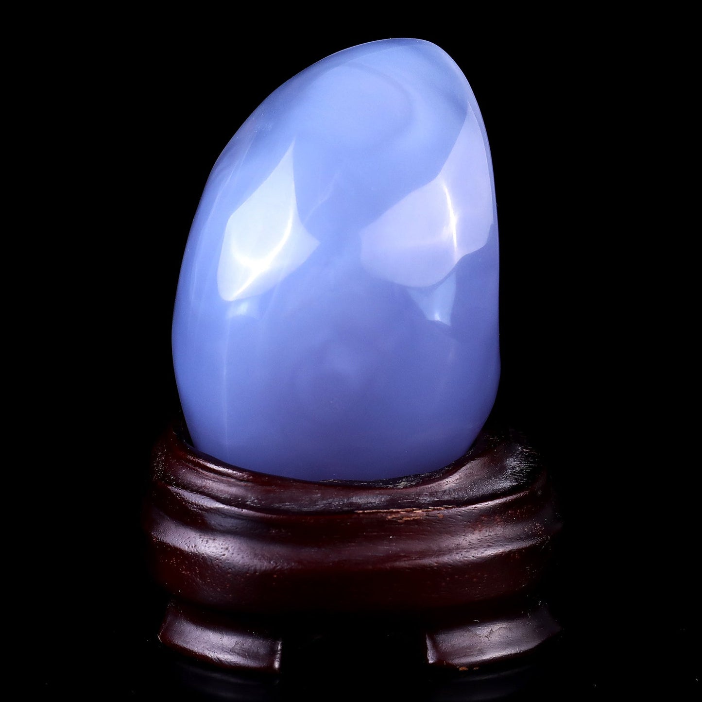 Nicedony Gemstone 3.2" Blue Chalcedony Hand Carved Crystal Kwan-yin Sculpture - View 5