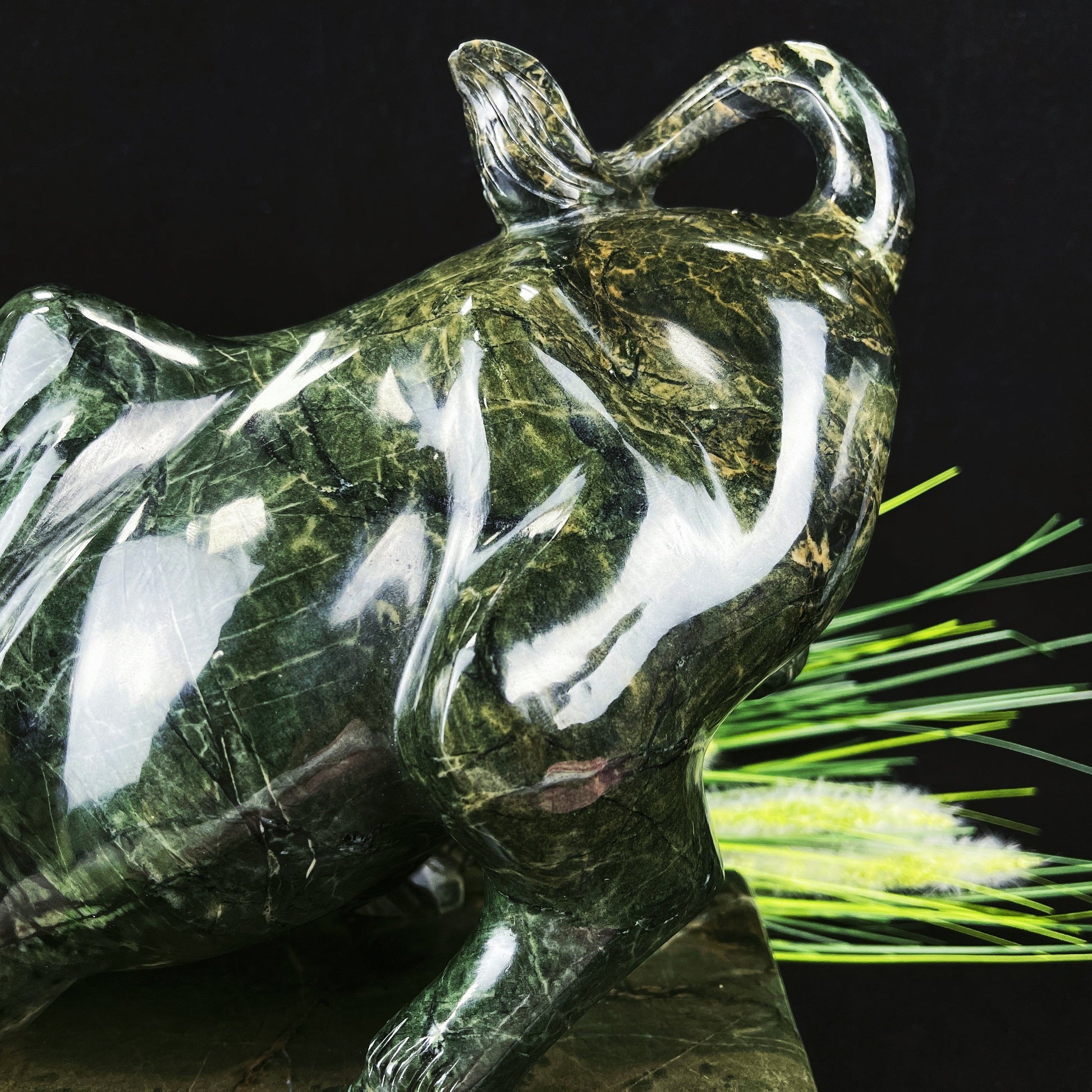 Nicedony 11.2kg  Nice Jiulong Jade Hand Carved Crystal Cattle - View 6