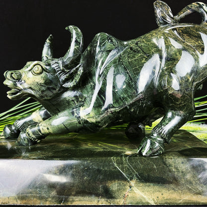 Nicedony 11.2kg  Nice Jiulong Jade Hand Carved Crystal Cattle - View 7
