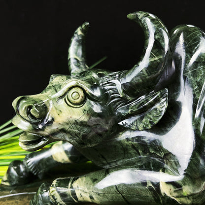 Nicedony 11.2kg  Nice Jiulong Jade Hand Carved Crystal Cattle - View 5
