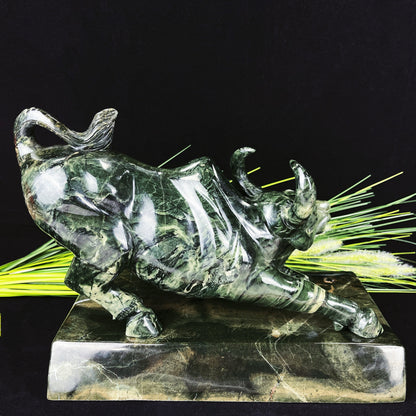 Nicedony 11.2kg  Nice Jiulong Jade Hand Carved Crystal Cattle - View 8