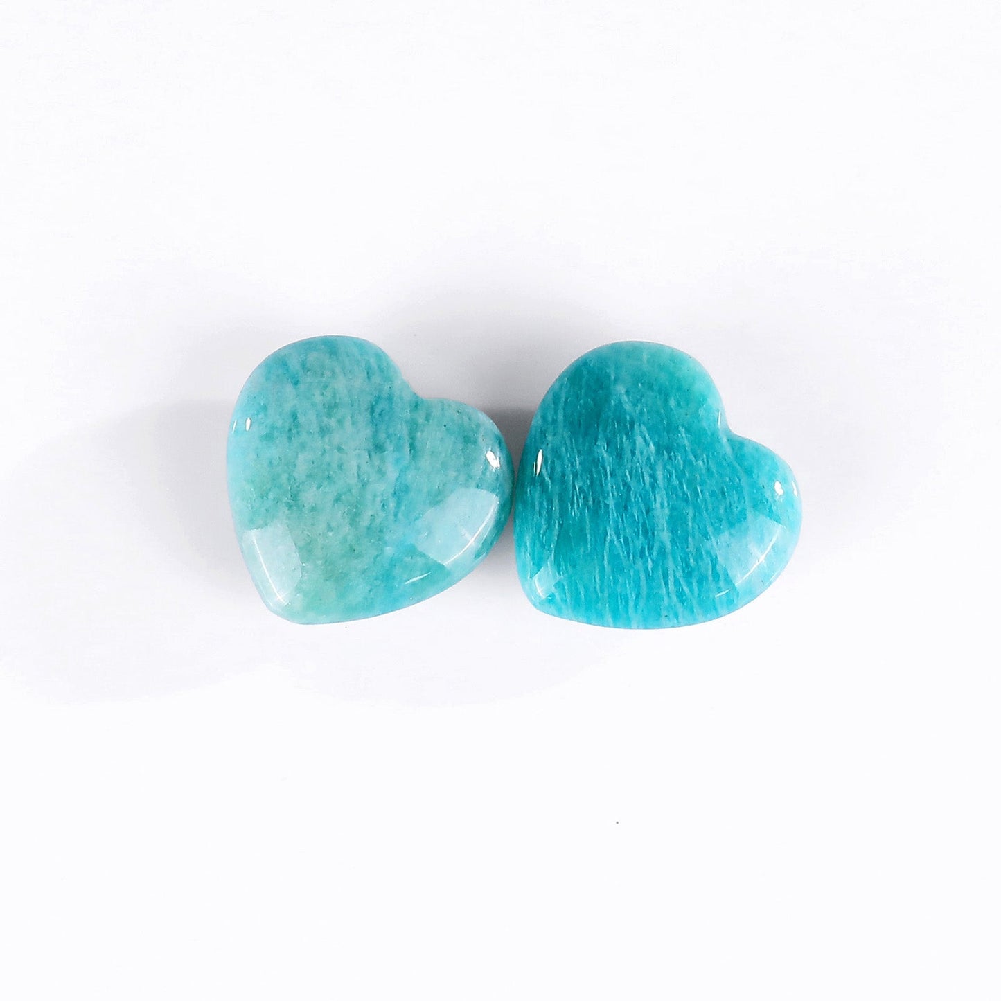 Nicedony Natural Amazonite Hand Carved Crystal Heart - 30mm(1kg)