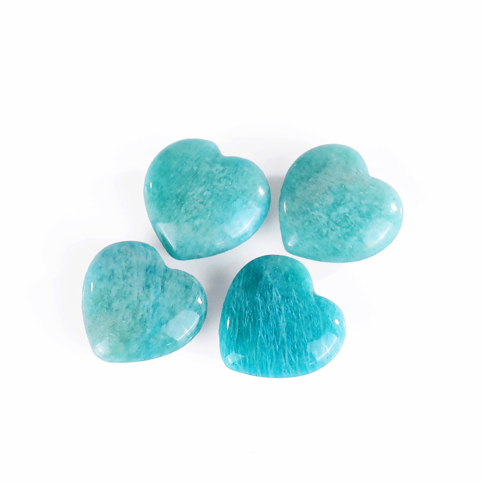 Nicedony Natural Amazonite Hand Carved Crystal Heart - View 4