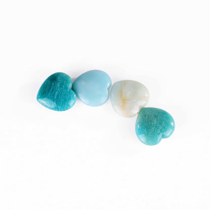 Nicedony Natural Amazonite Hand Carved Crystal Heart - View 5