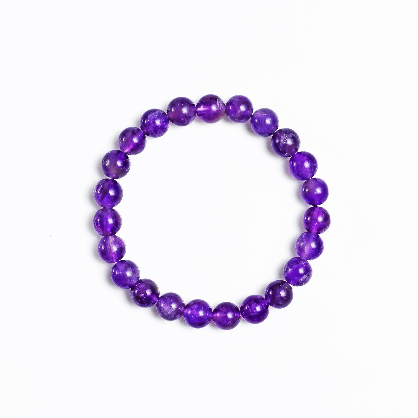 Nicedony Natural Amethyst Healing Energy Bracelet - 8mm