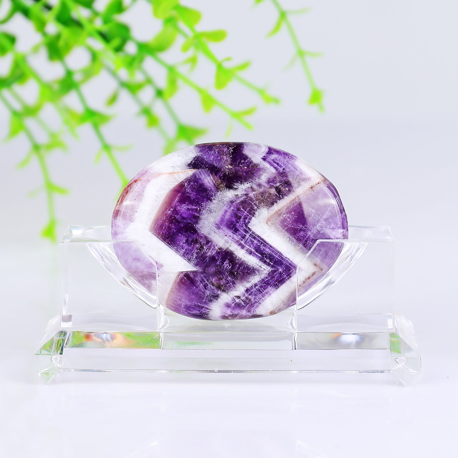 Nicedony Natural Amethyst Hand Carved Crystal Polished Palm Stone - View 2