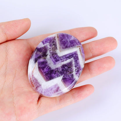 Nicedony Natural Amethyst Hand Carved Crystal Polished Palm Stone - View 6