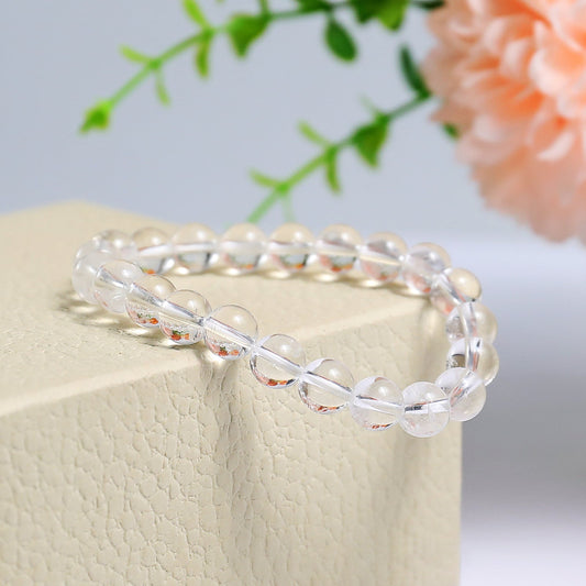 Nicedony Natural Angolan Quartz Healing Energy Bracelet - 4mm