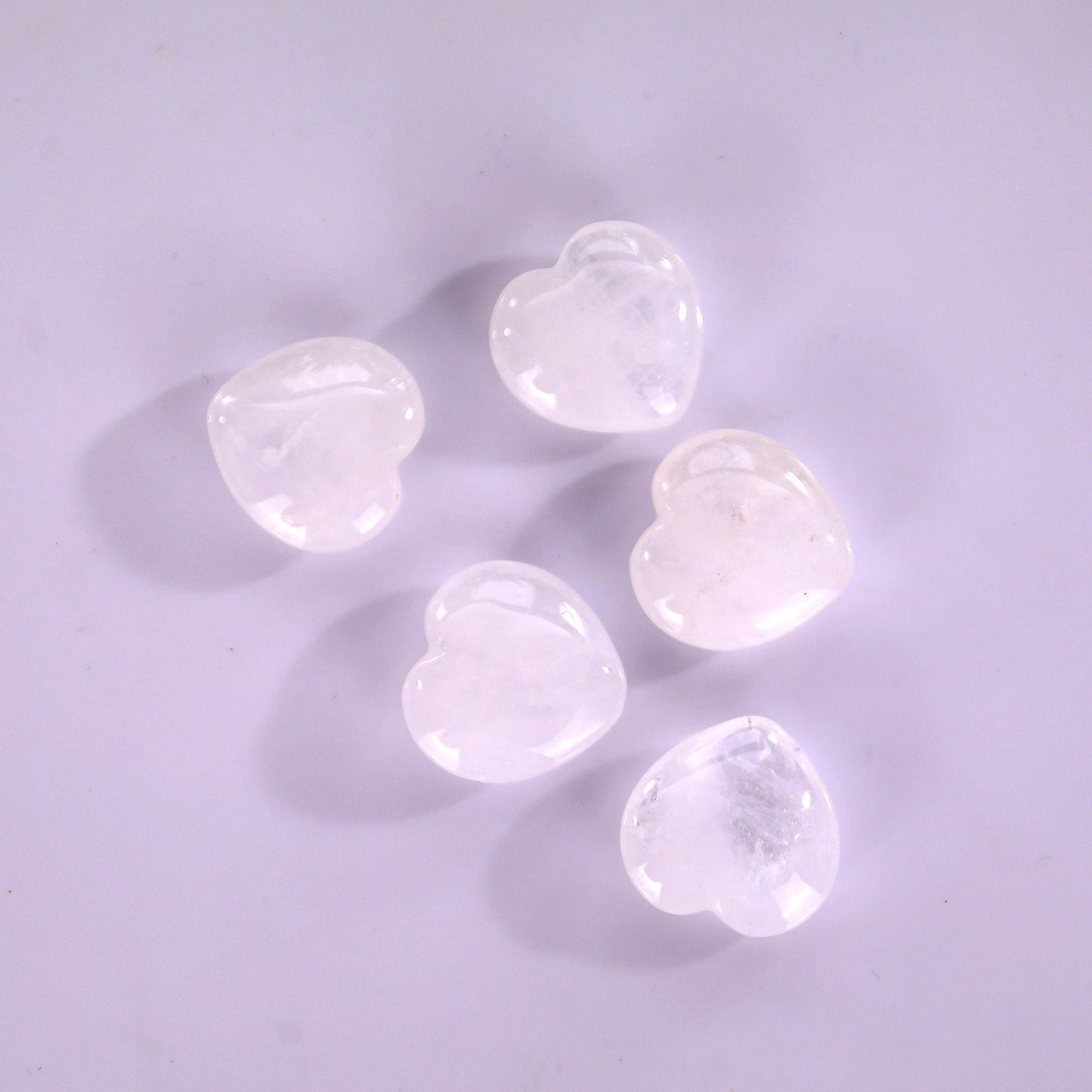 Nicedony Natural Angolan Quartz Rock Hand Carved Crystal Heart - 20mm(1kg)