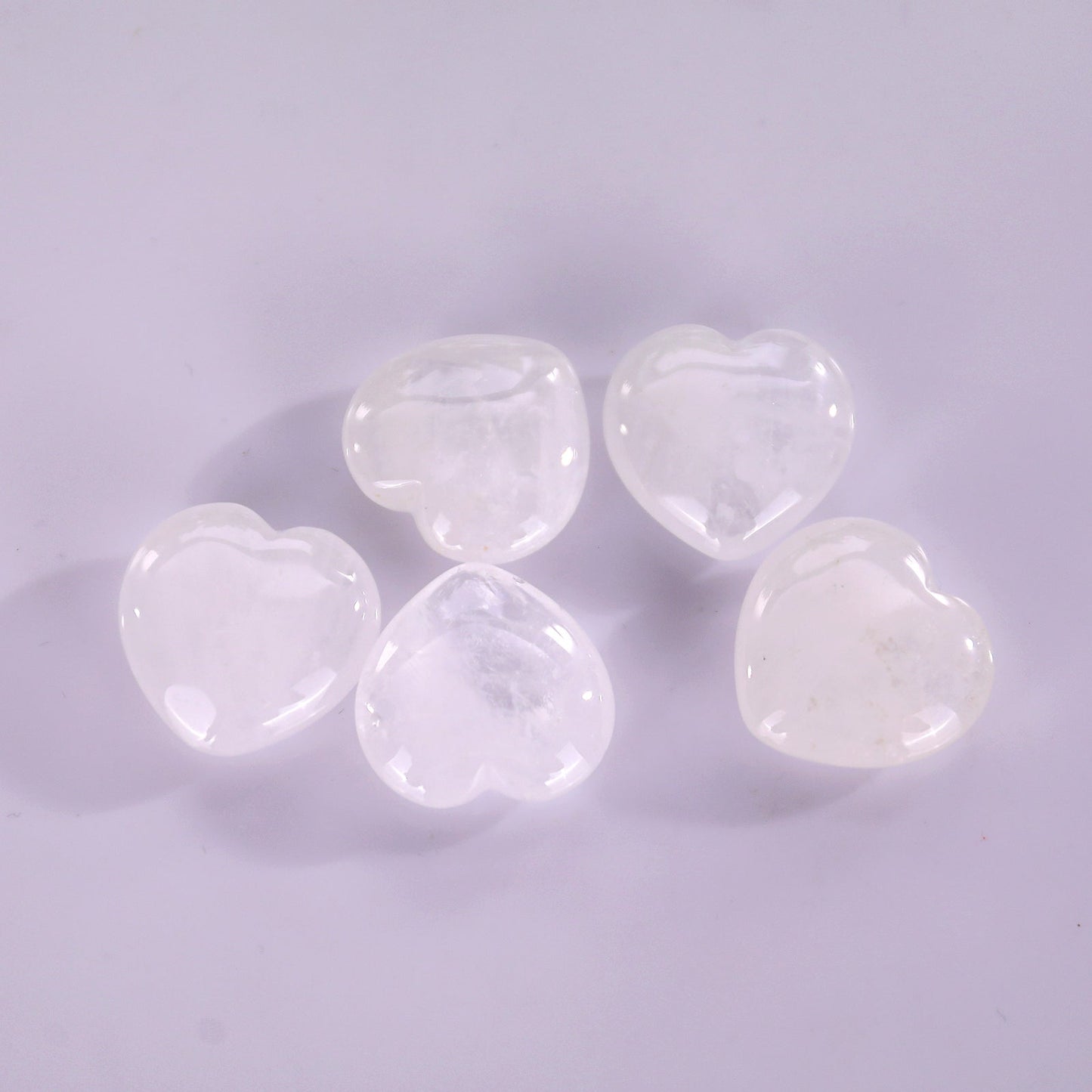 Nicedony Natural Angolan Quartz Rock Hand Carved Crystal Heart - 30mm(1kg)