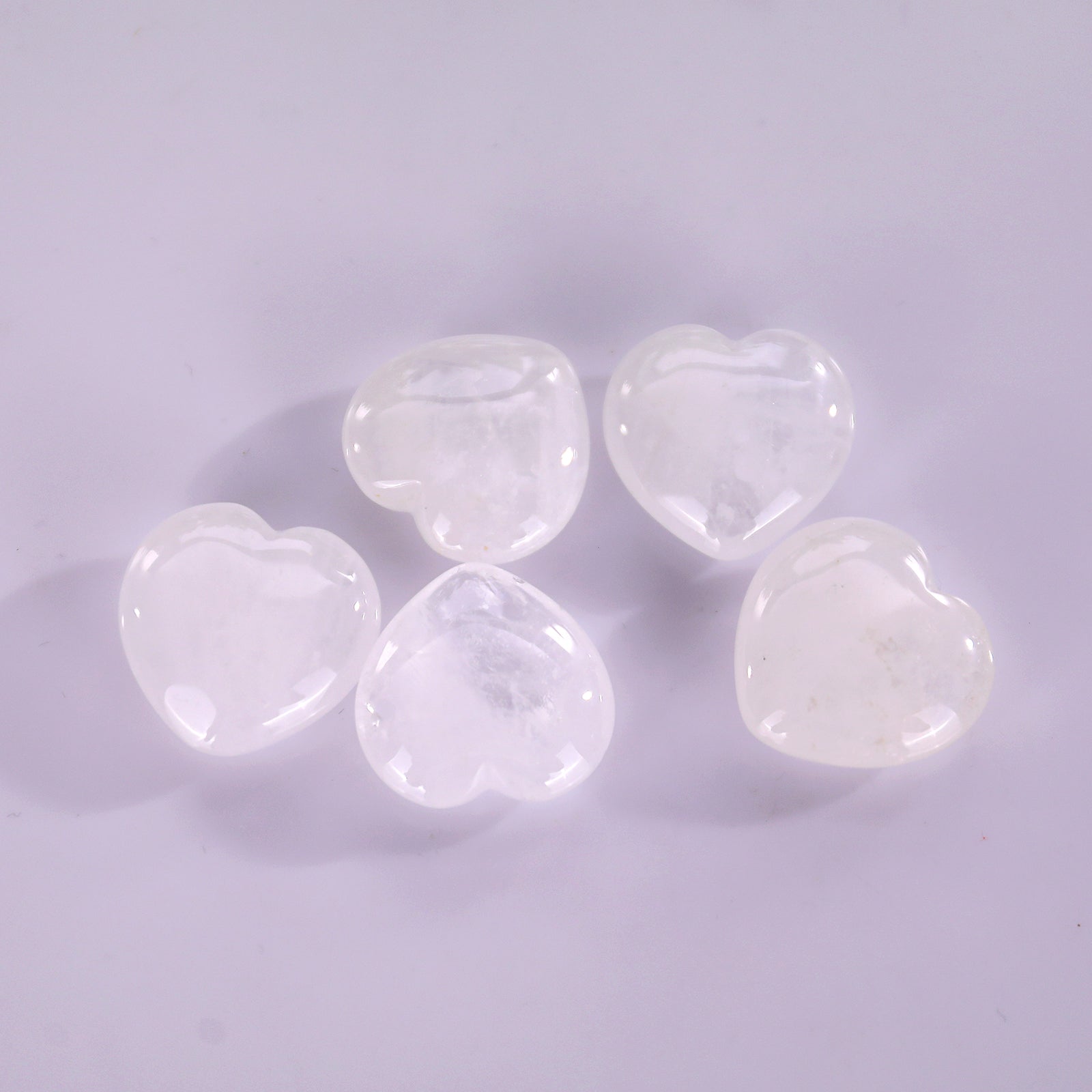 Nicedony Natural Angolan Quartz Rock Hand Carved Crystal Heart - 30mm(1kg)