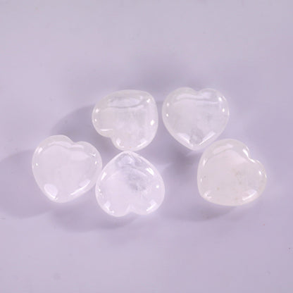 Nicedony Natural Angolan Quartz Rock Hand Carved Crystal Heart - 30mm(1kg)