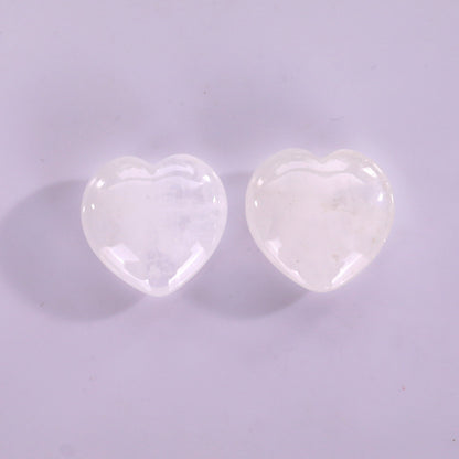 Nicedony Natural Angolan Quartz Rock Hand Carved Crystal Heart - 40mm(1kg)