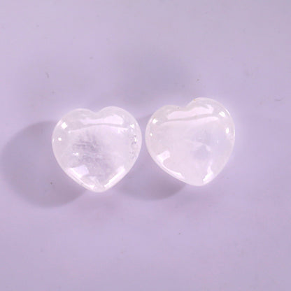 Nicedony Natural Angolan Quartz Rock Hand Carved Crystal Heart - 50mm(1kg)