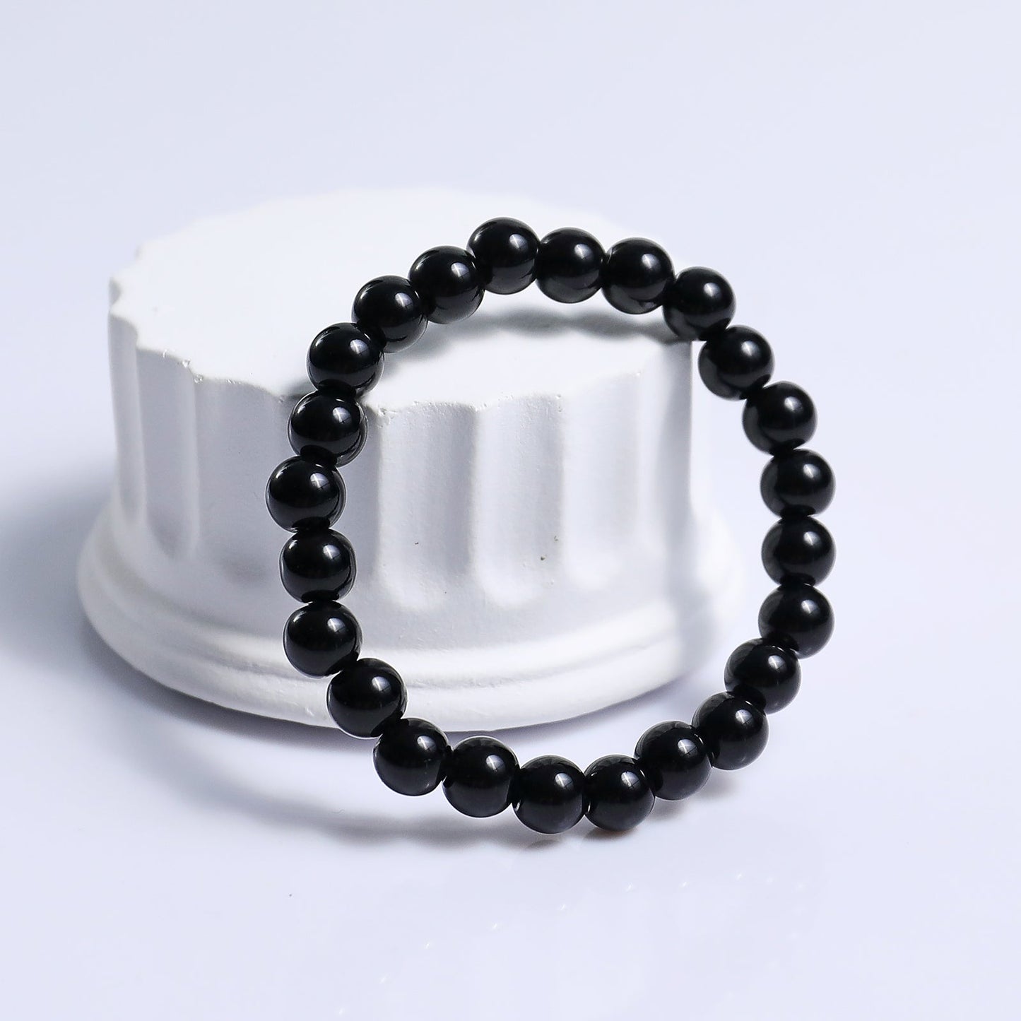 Nicedony Natural Black Obsidian Healing Energy Bracelet - 8mm