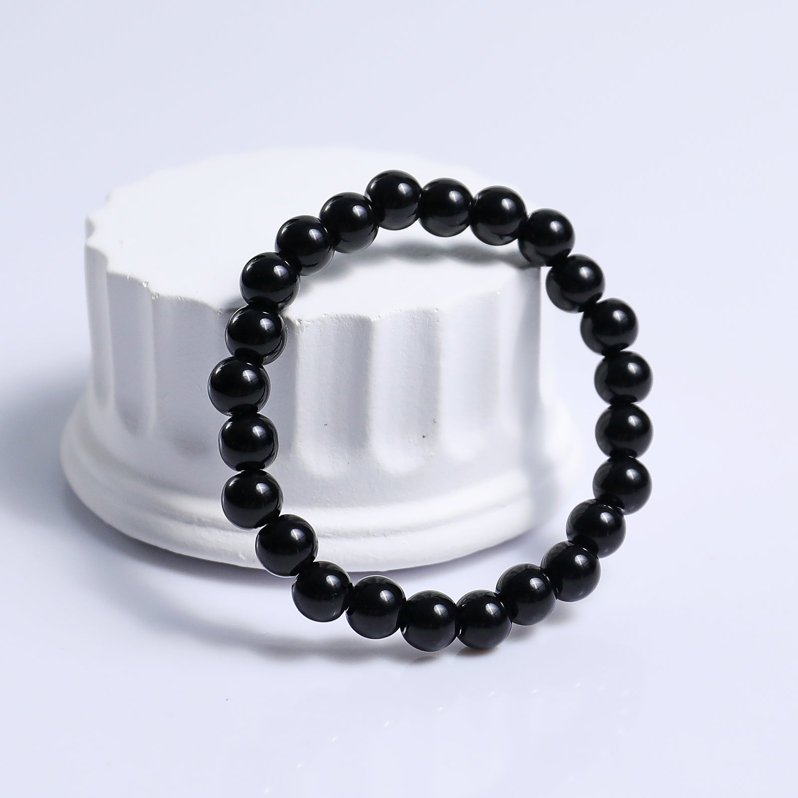 Nicedony Natural Black Obsidian Healing Energy Bracelet - 8mm